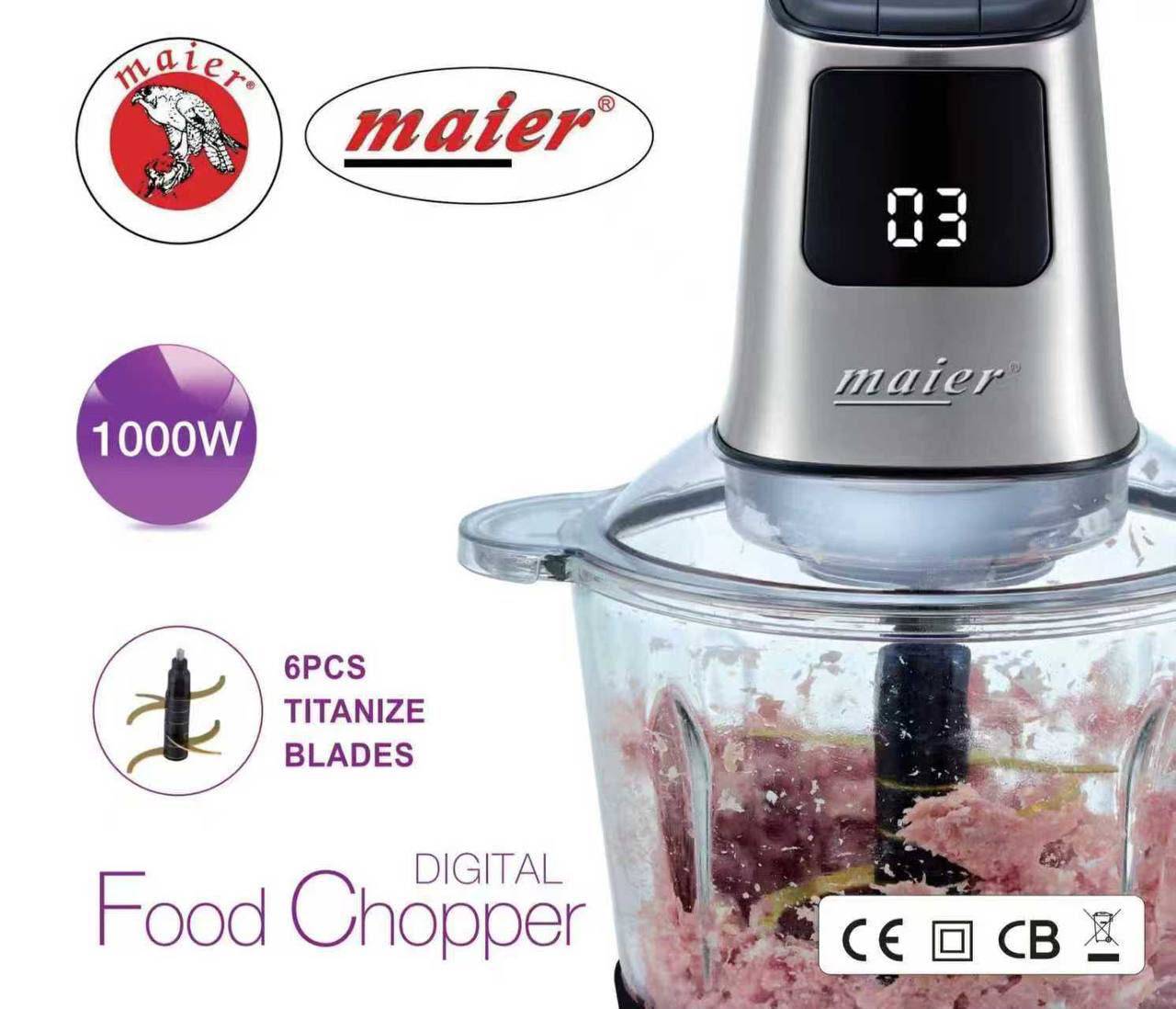 خرد کن1000 وات دیجیتال3 لیتر مایر  MR-893   با 6 تیغه تیتانیوم