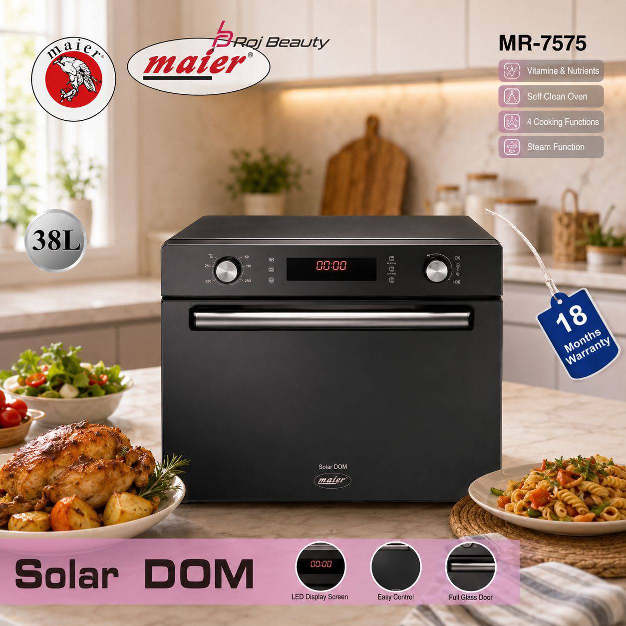 مایکرو ویو سولاردم مایر مدل MR7575  ظرفیت 38 لیتری با 10 برنامه